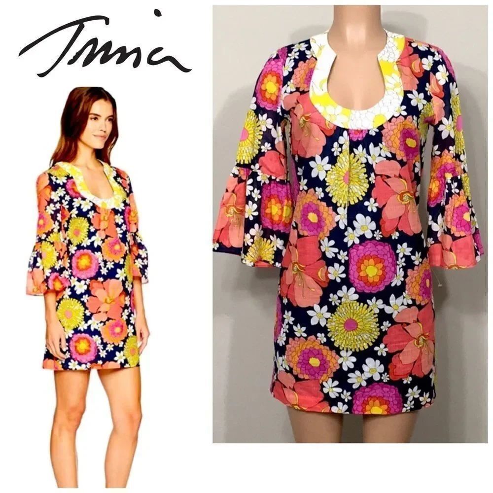 Trina Turk floral print dress. Size 0-2 New. Runs a little big